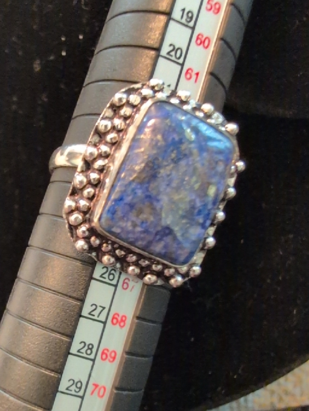 Rectangular Blue Lapis Ring
